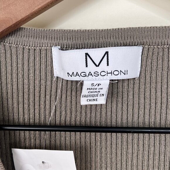 New Magaschoni Fitted Ribbed Knit Cardigan Sweater Old Money Quiet Luxury Preppy - Picture 4 of 8